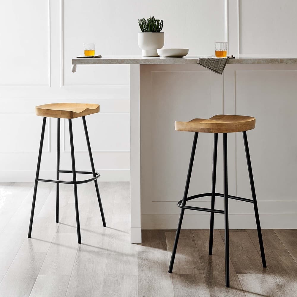 Concord Backless Wood Bar Stools Set of 2 by Modway - Image 9