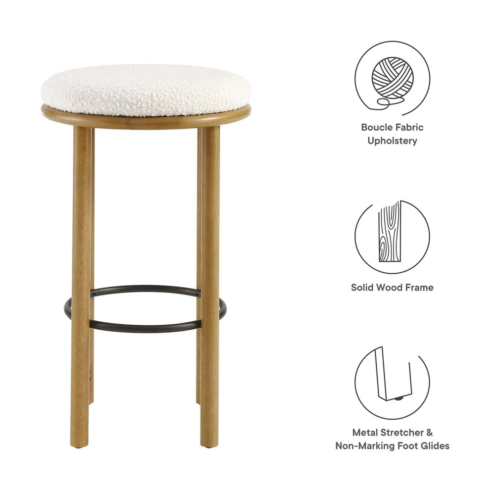 Fable Boucle Fabric Bar Stools Set of 2 by Modway - Image 2