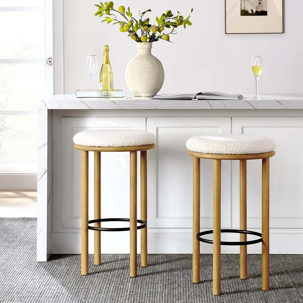 Fable Boucle Fabric Bar Stools Set of 2 by Modway - Image 7
