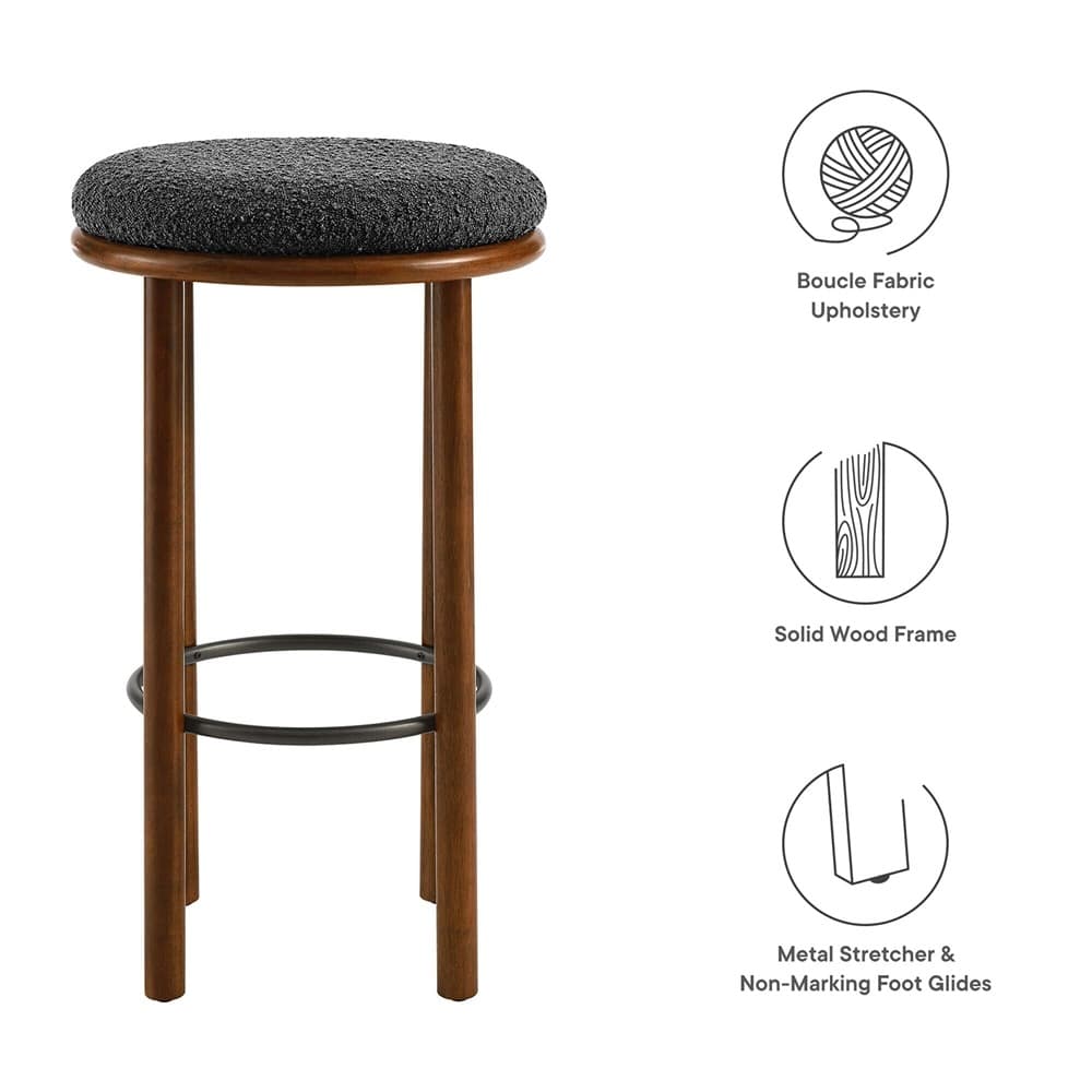 Fable Boucle Fabric Bar Stools Set of 2 by Modway - Image 2