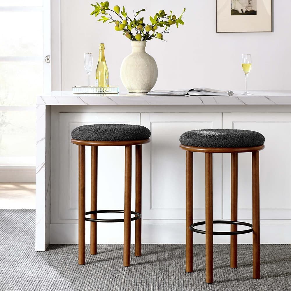Fable Boucle Fabric Bar Stools Set of 2 by Modway - Image 7