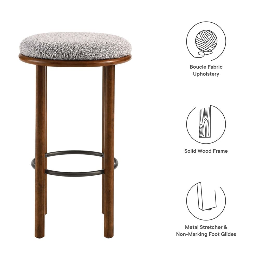 Fable Boucle Fabric Bar Stools Set of 2 by Modway - Image 2