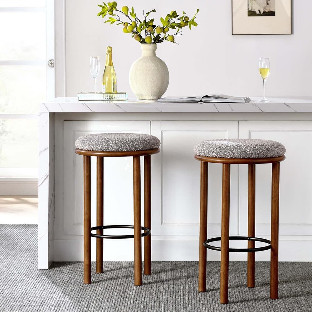 Fable Boucle Fabric Bar Stools Set of 2 by Modway - Image 7