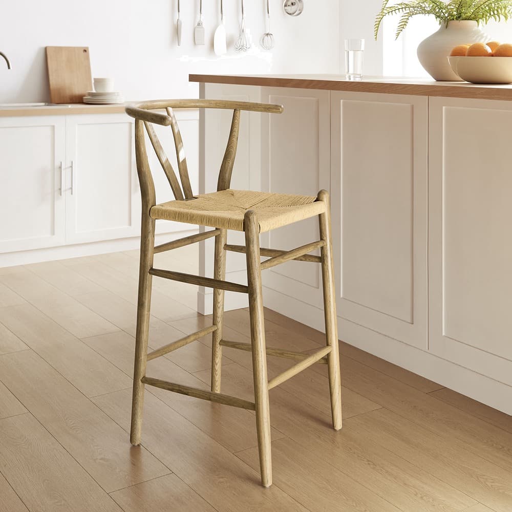Amish Wood Bar Stool by Modway - Image 9