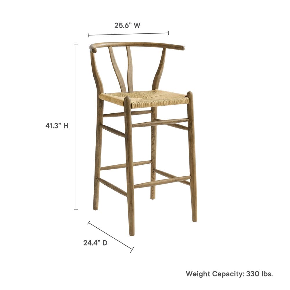Amish Wood Bar Stool by Modway - Image 3