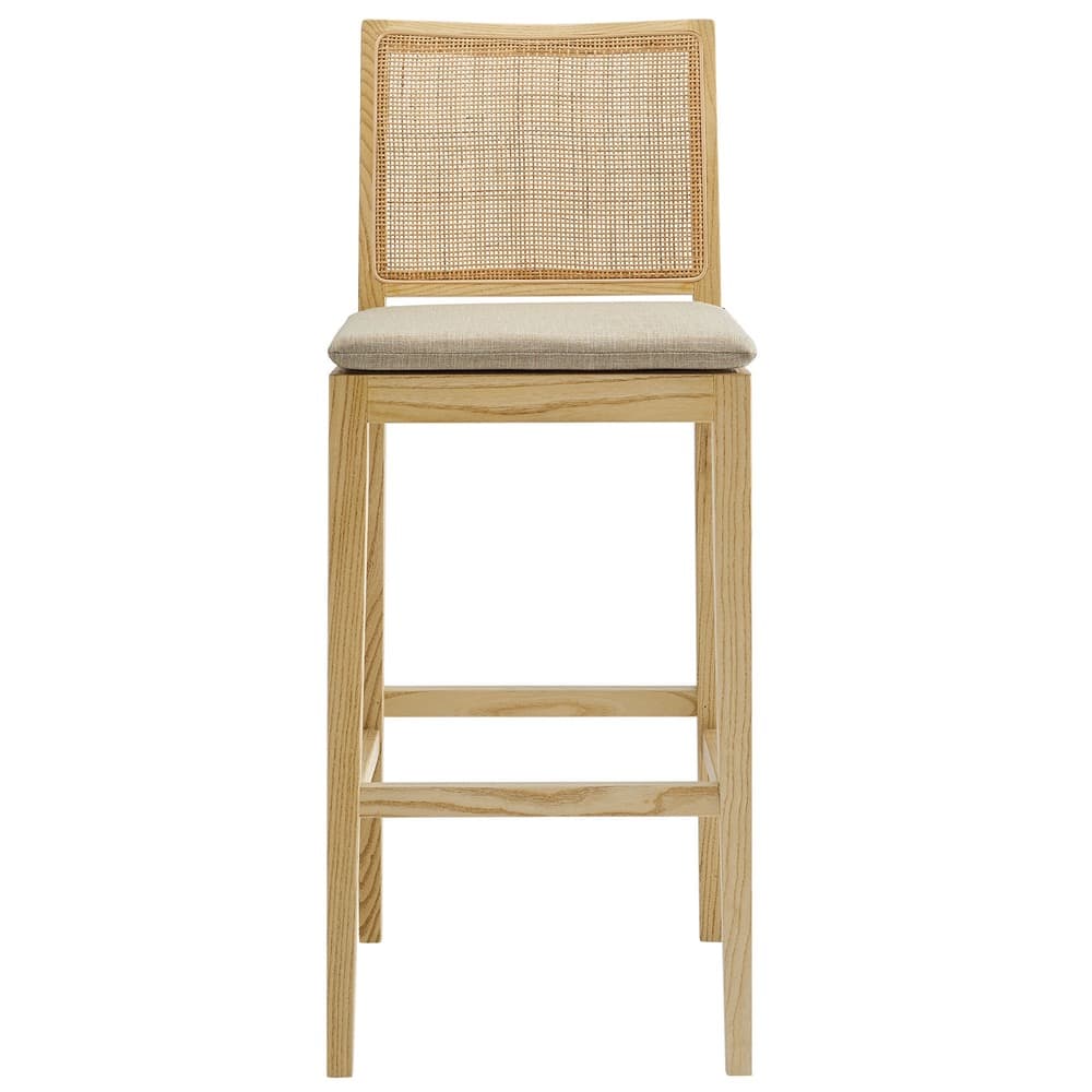 Ovard Wood and Rattan Bar Stool by Modway - Image 6