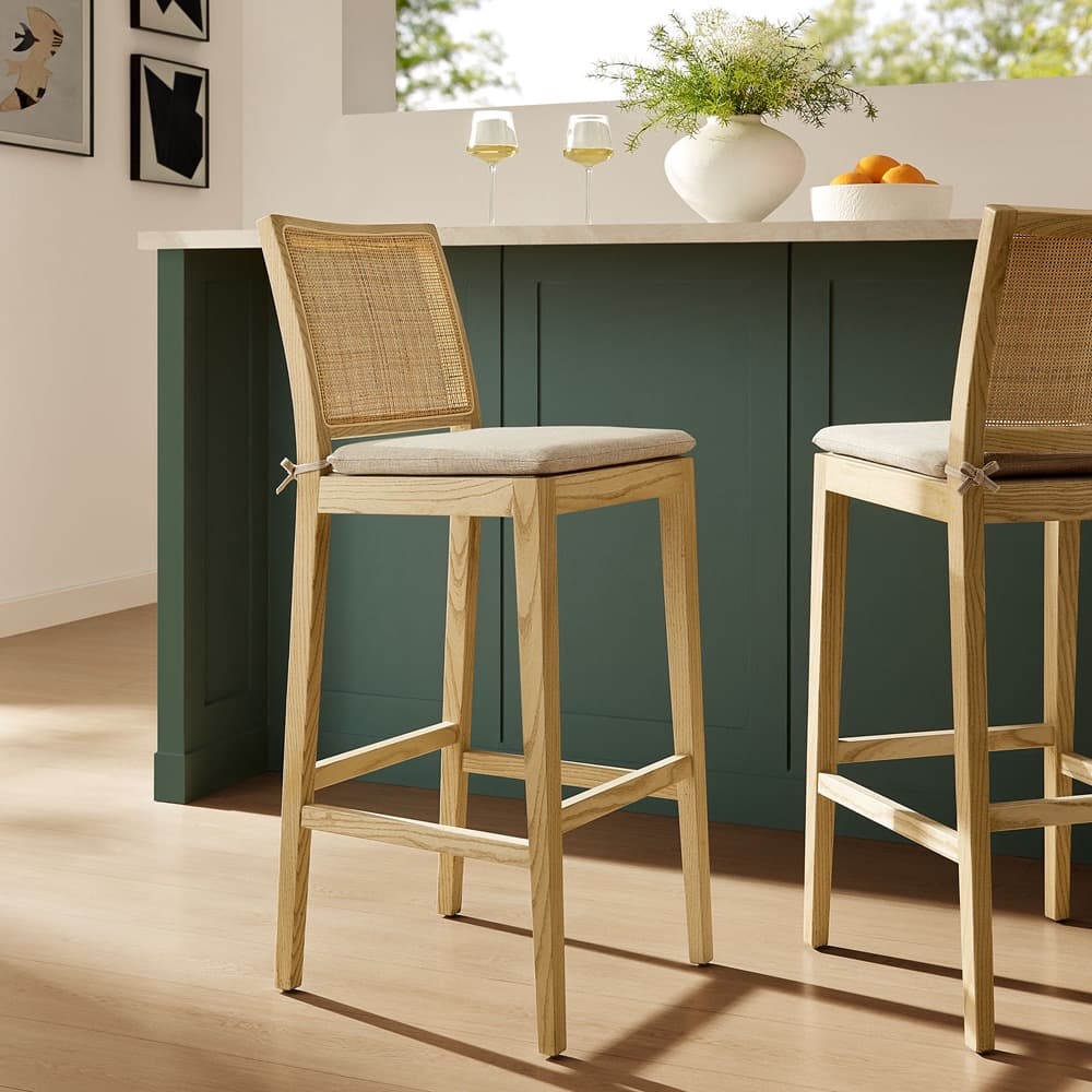 Ovard Wood and Rattan Bar Stool by Modway - Image 8