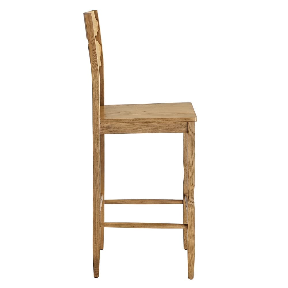 Jax Oak Wood Bar Stool With Wavy Razor Back by Modway - Image 4