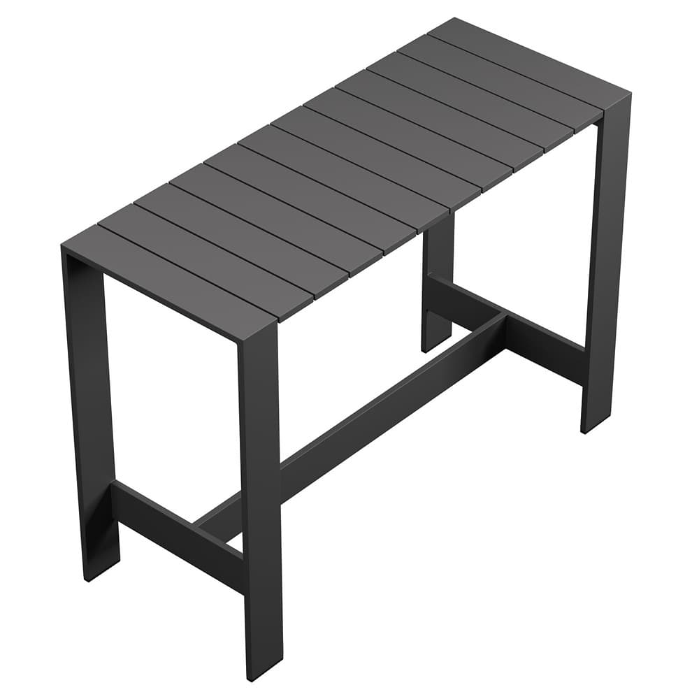 Tahoe 59 Inch Rectangle Outdoor Patio Aluminum Bar Table by Modway - Image 6