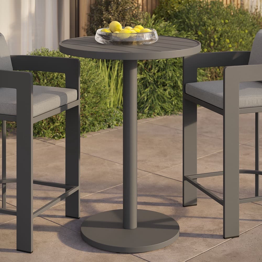 Tahoe 31 Inch Round Outdoor Patio Aluminum Bar Table by Modway - Image 6