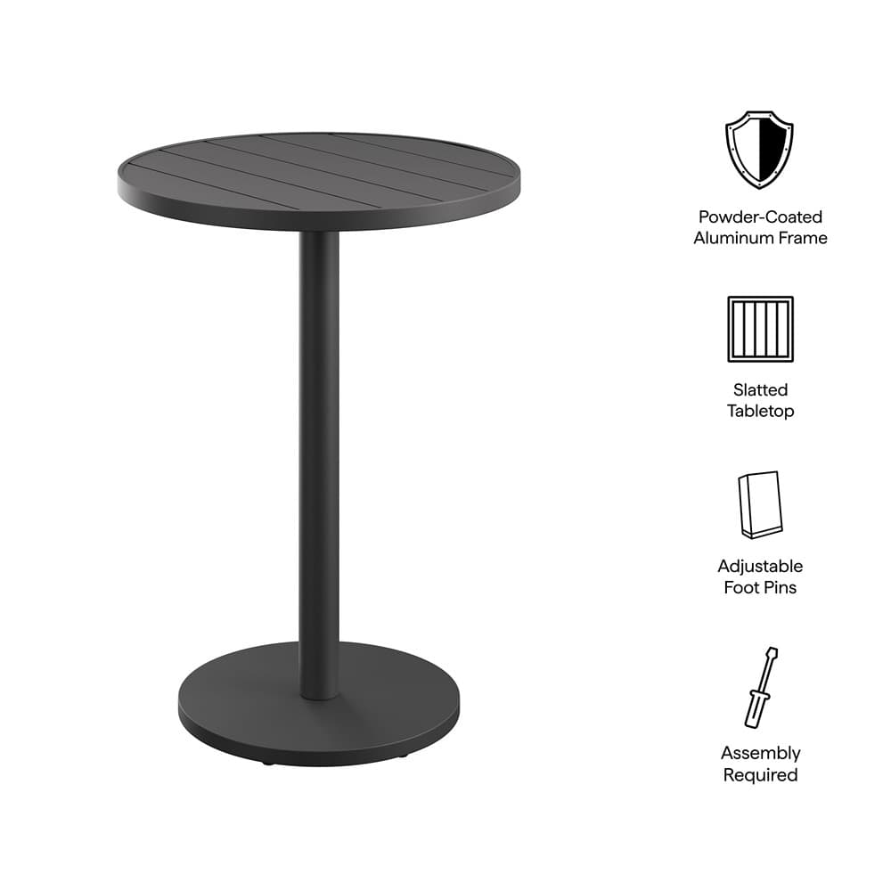 Tahoe 31 Inch Round Outdoor Patio Aluminum Bar Table by Modway - Image 2