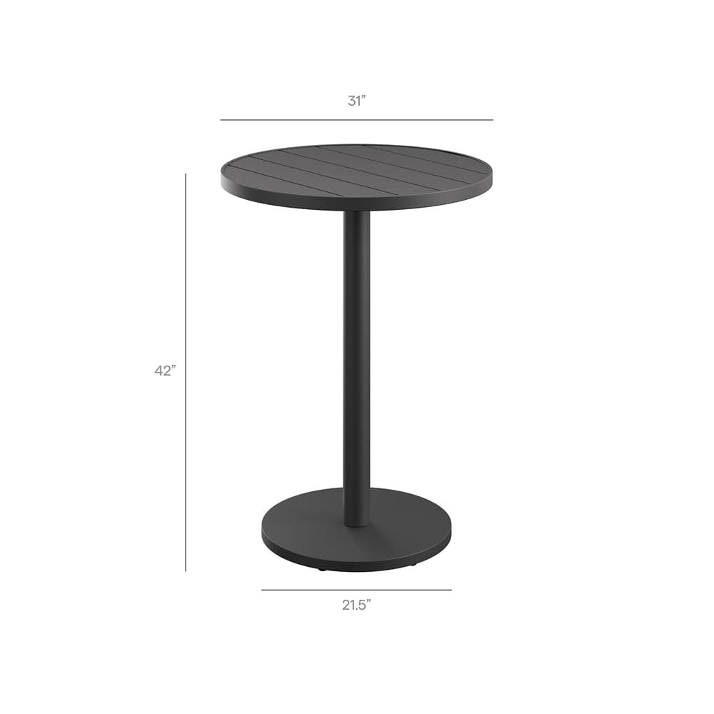 Tahoe 31 Inch Round Outdoor Patio Aluminum Bar Table by Modway - Image 3