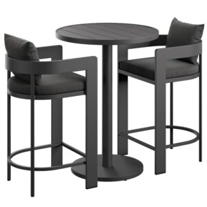 Tahoe 3-Piece Outdoor Patio Aluminum Bar Set by Modway