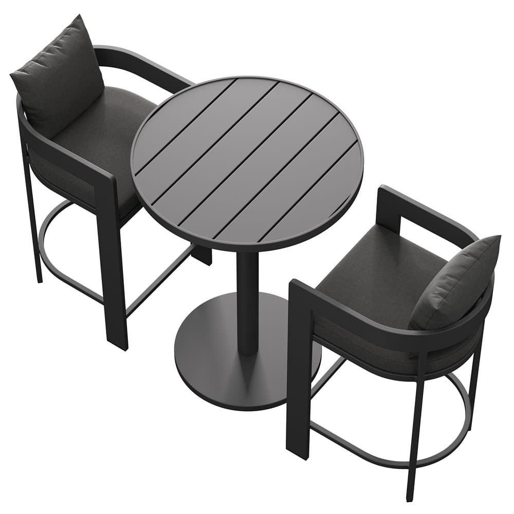 Tahoe 3-Piece Outdoor Patio Aluminum Bar Set by Modway - Image 5