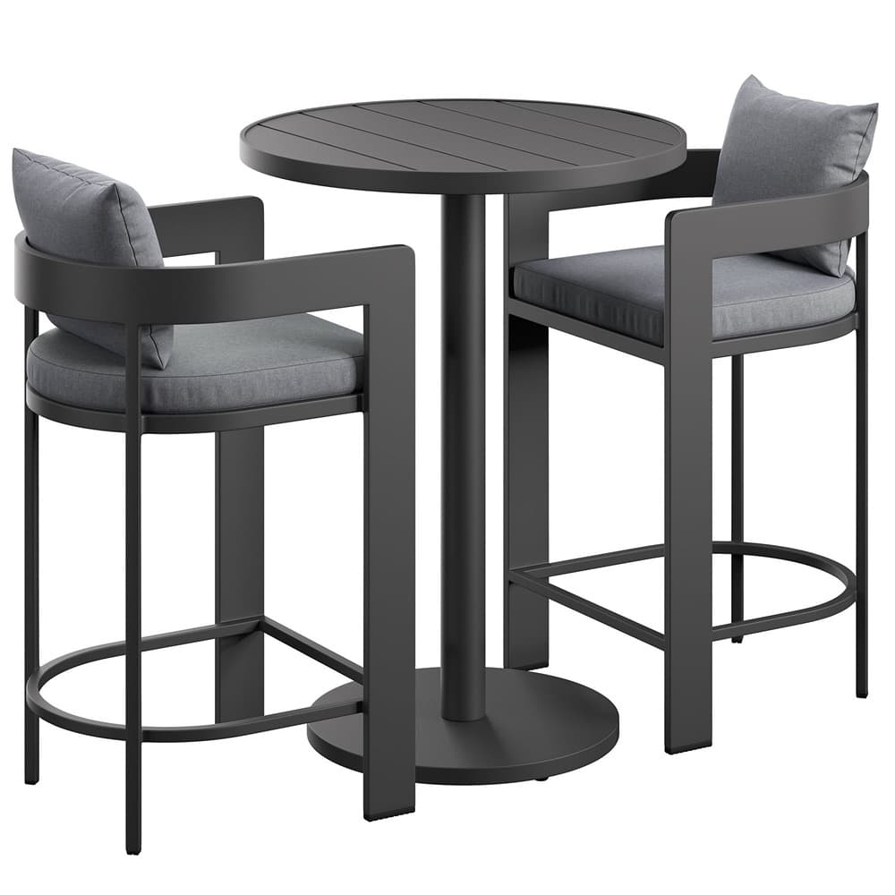 Tahoe 3-Piece Outdoor Patio Aluminum Bar Set by Modway