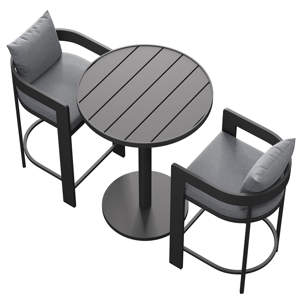 Tahoe 3-Piece Outdoor Patio Aluminum Bar Set by Modway - Image 5