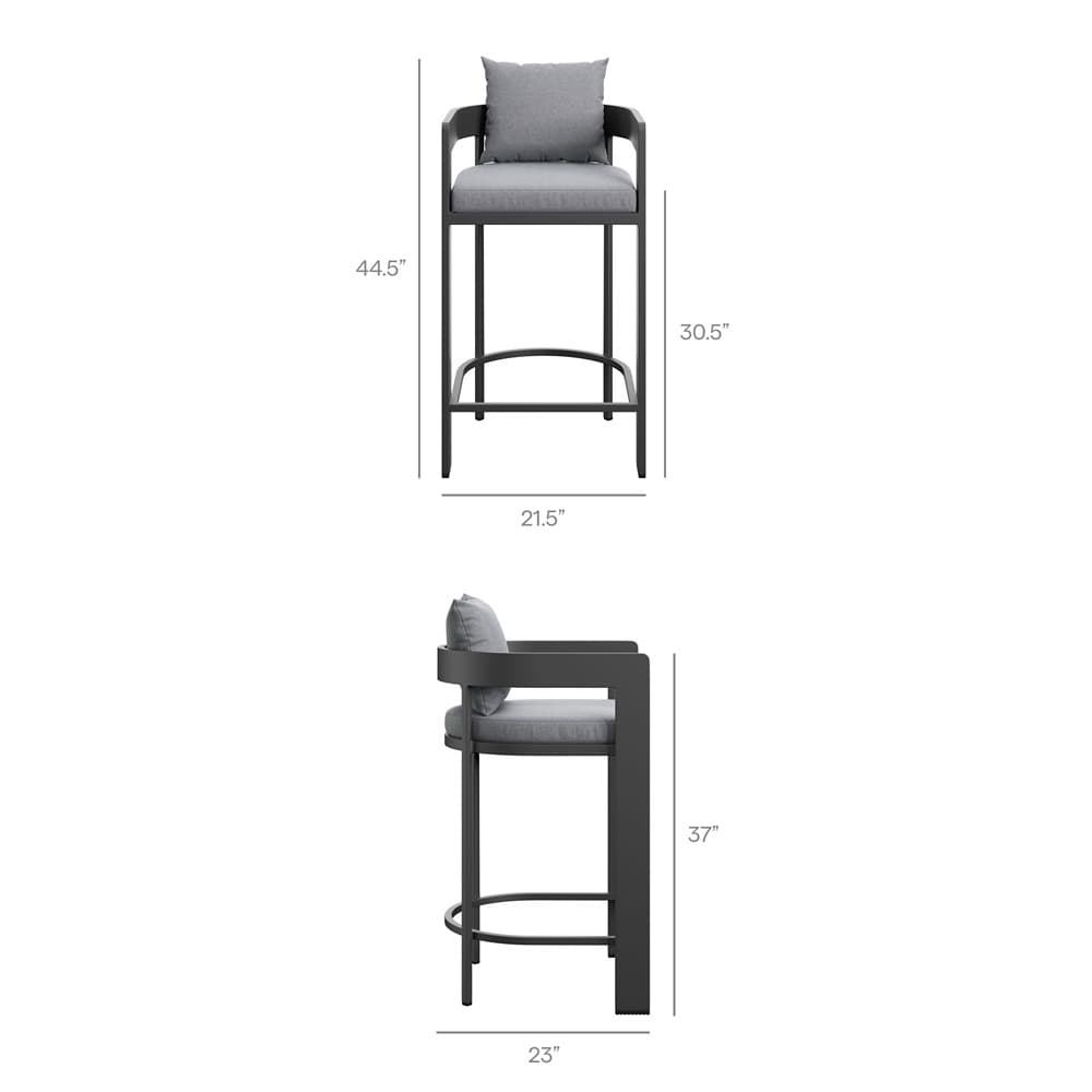 Tahoe 3-Piece Outdoor Patio Aluminum Bar Set by Modway - Image 4