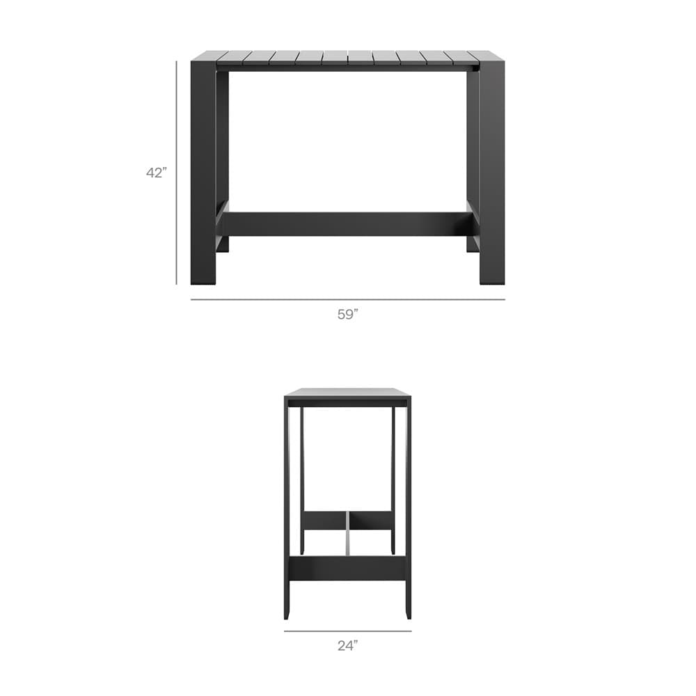 Tahoe 3-Piece Outdoor Patio Aluminum Bar Table Set by Modway - Image 3