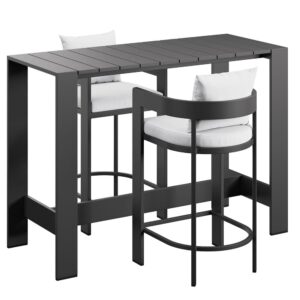 Tahoe 3-Piece Outdoor Patio Aluminum Bar Table Set by Modway