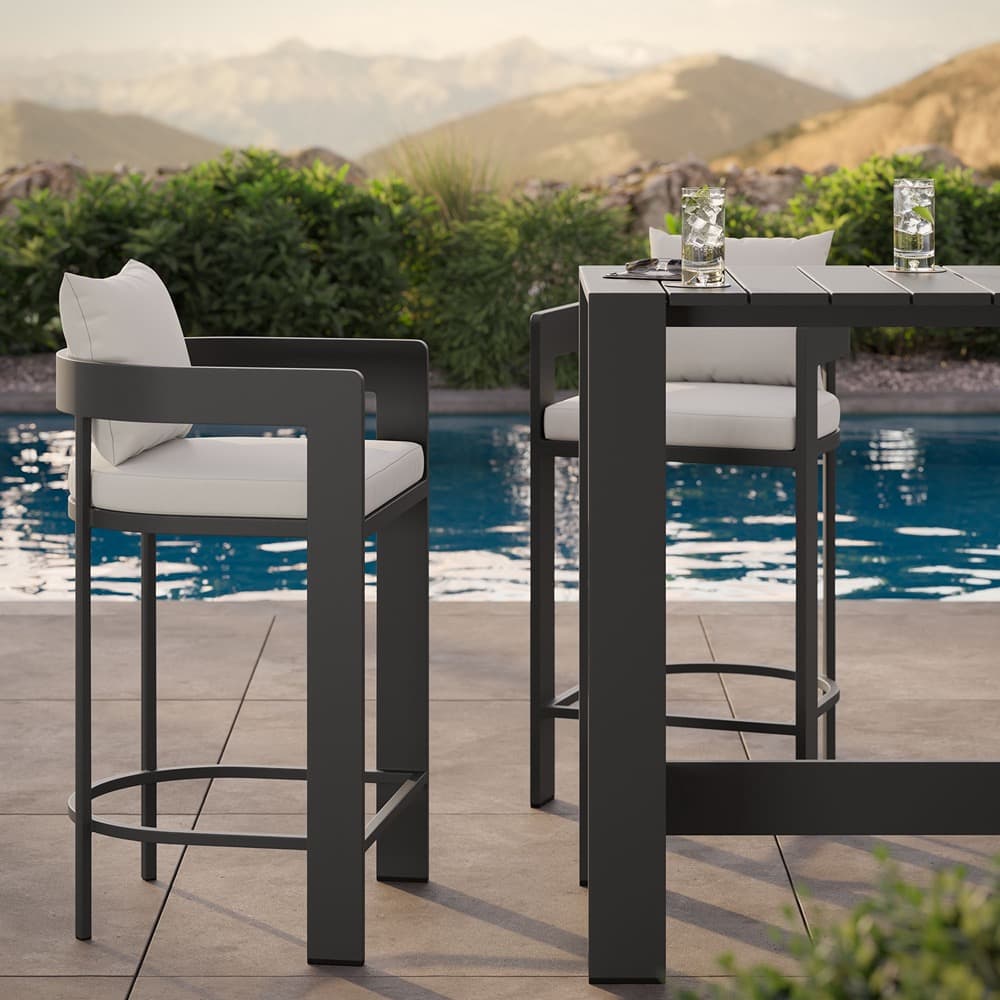 Tahoe 3-Piece Outdoor Patio Aluminum Bar Table Set by Modway - Image 7