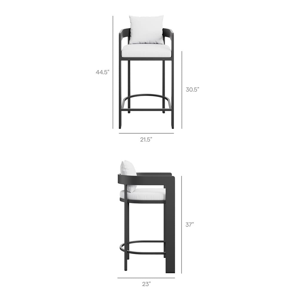 Tahoe 3-Piece Outdoor Patio Aluminum Bar Table Set by Modway - Image 4