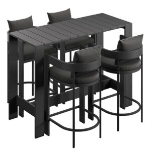 Tahoe 5-Piece Outdoor Patio Bar Table Set by Modway