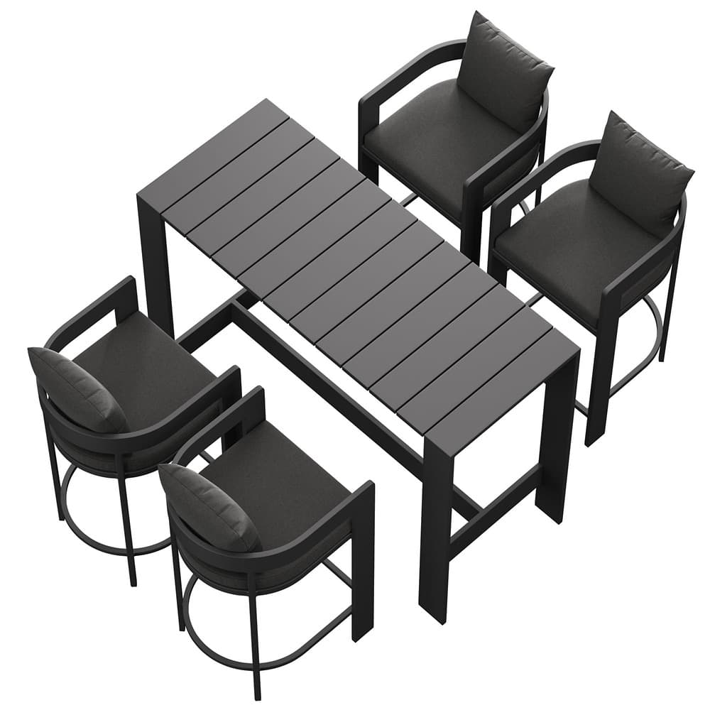 Tahoe 5-Piece Outdoor Patio Bar Table Set by Modway - Image 5