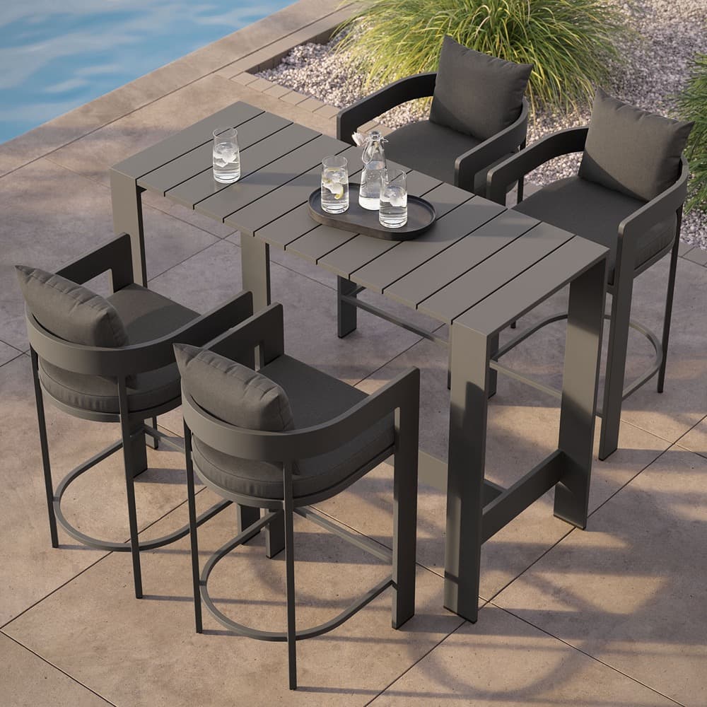 Tahoe 5-Piece Outdoor Patio Bar Table Set by Modway - Image 7