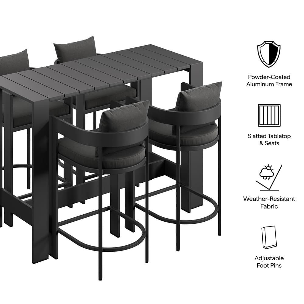 Tahoe 5-Piece Outdoor Patio Bar Table Set by Modway - Image 2