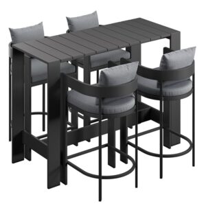 Tahoe 5-Piece Outdoor Patio Bar Table Set by Modway