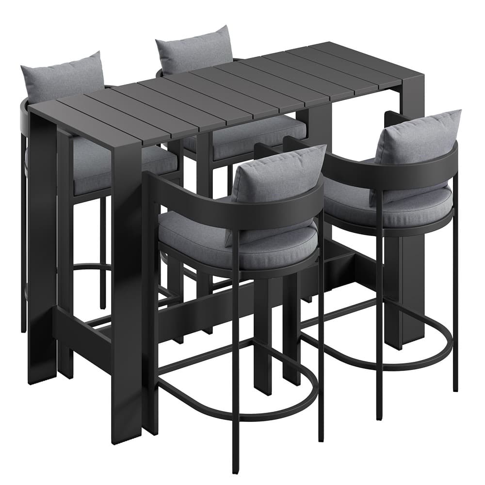 Tahoe 5-Piece Outdoor Patio Bar Table Set by Modway