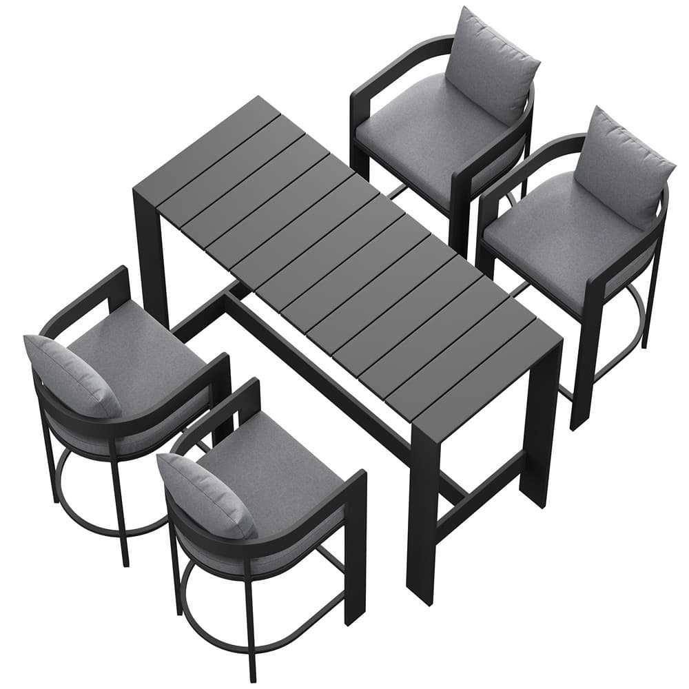 Tahoe 5-Piece Outdoor Patio Bar Table Set by Modway - Image 5
