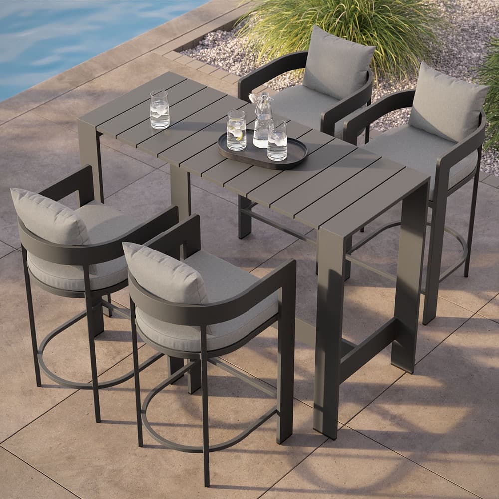 Tahoe 5-Piece Outdoor Patio Bar Table Set by Modway - Image 7