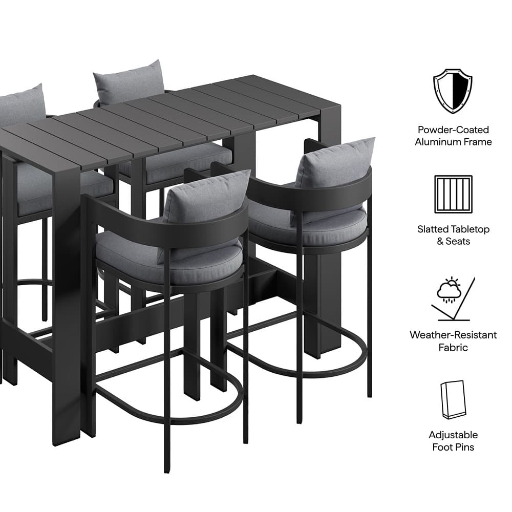 Tahoe 5-Piece Outdoor Patio Bar Table Set by Modway - Image 2
