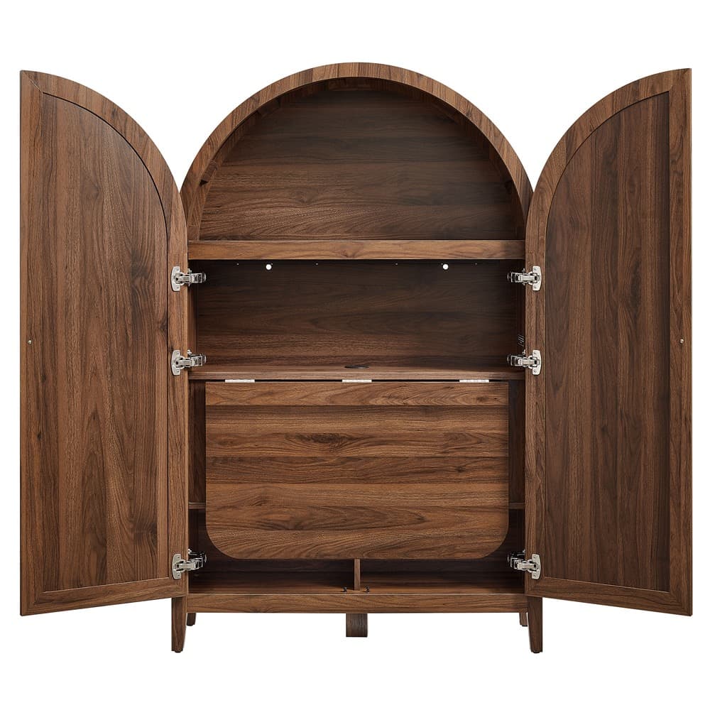 Calista 63 Inch Arched Storage Cabinet With Folding Desk by Modway - Image 6