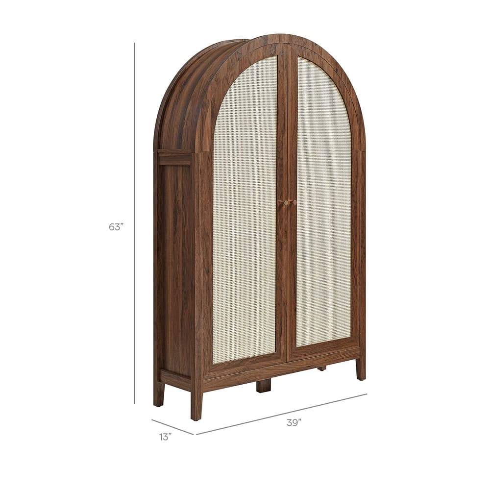 Calista 63 Inch Arched Storage Cabinet With Folding Desk by Modway - Image 3
