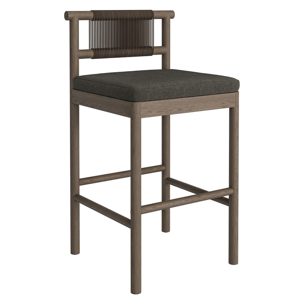 Eleni Outdoor Patio Teak Wood Bar Stools Set of 2 by Modway - Image 4