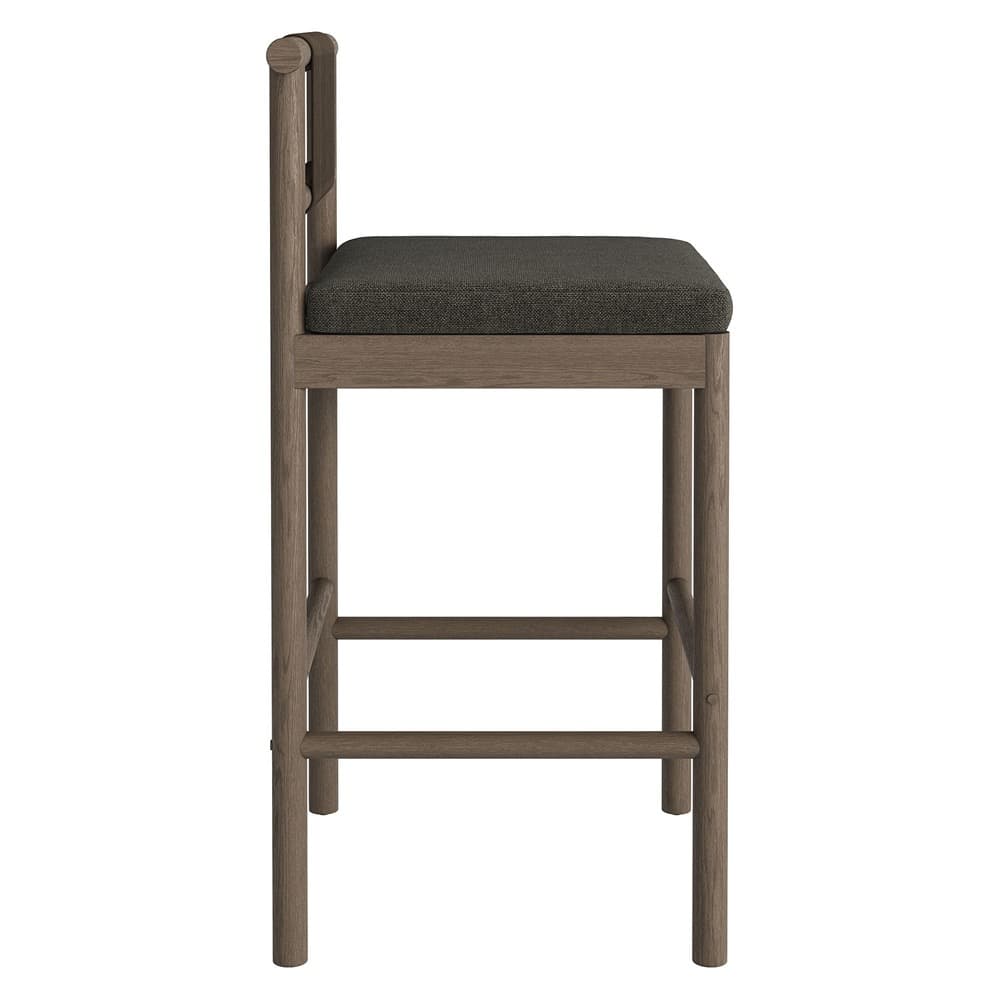 Eleni Outdoor Patio Teak Wood Bar Stools Set of 2 by Modway - Image 5