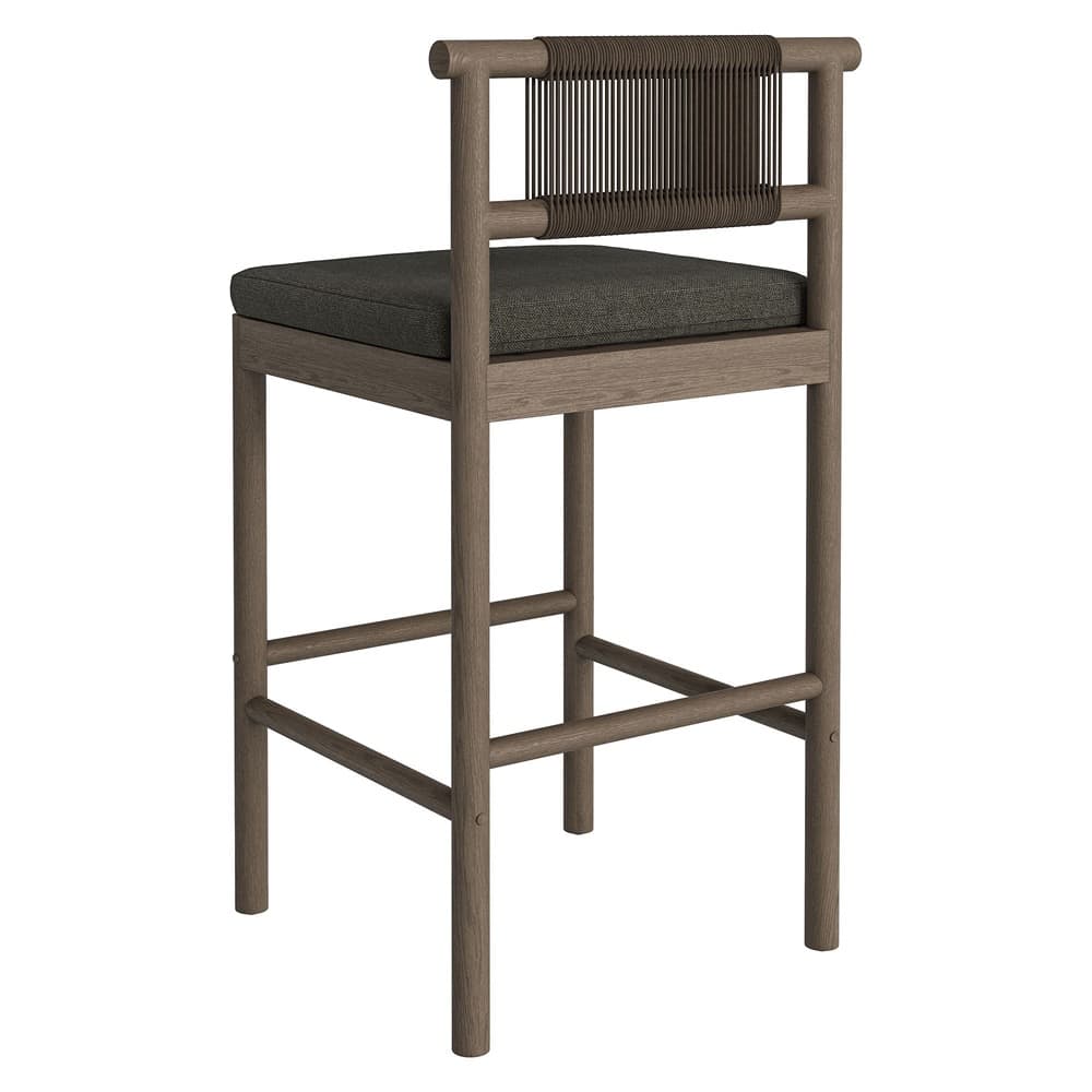 Eleni Outdoor Patio Teak Wood Bar Stools Set of 2 by Modway - Image 6