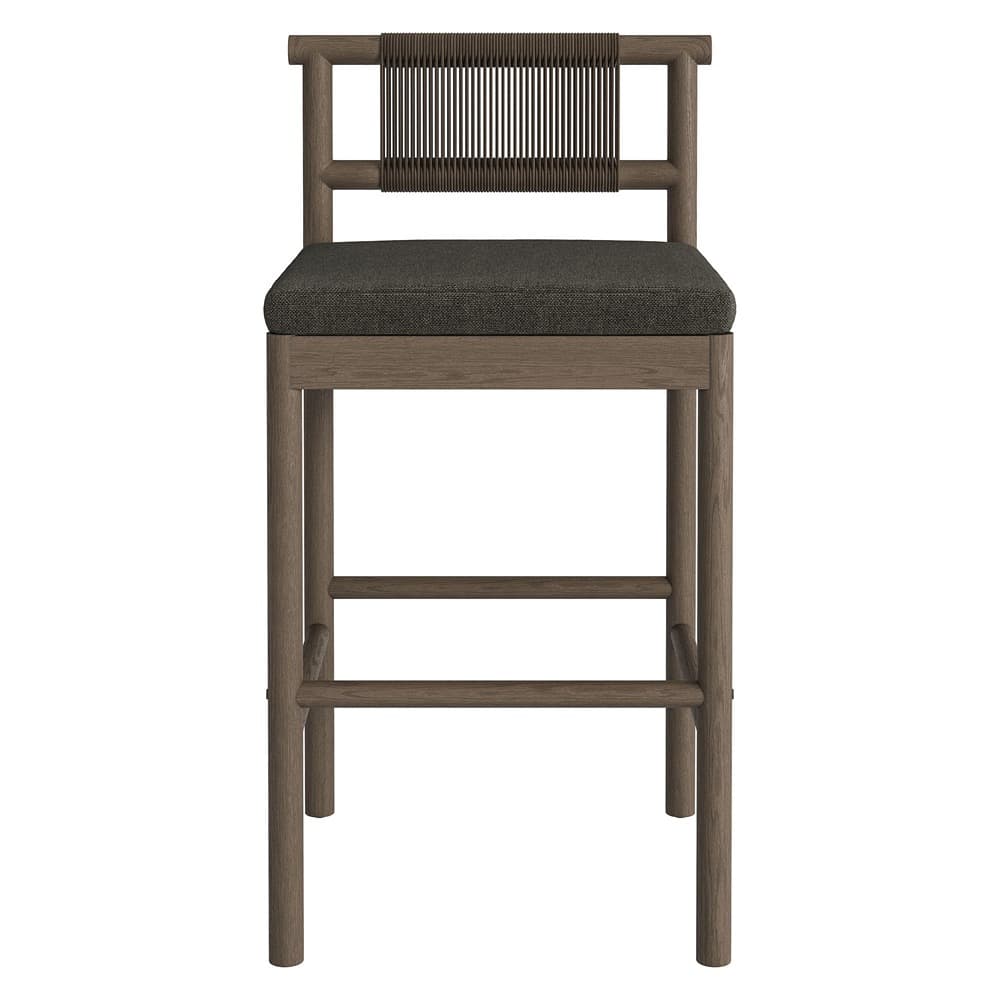 Eleni Outdoor Patio Teak Wood Bar Stools Set of 2 by Modway - Image 7