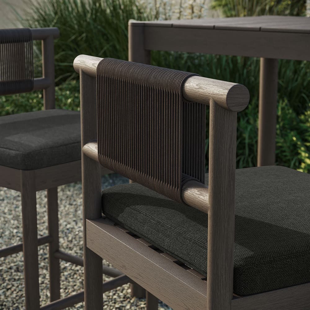 Eleni Outdoor Patio Teak Wood Bar Stools Set of 2 by Modway - Image 10