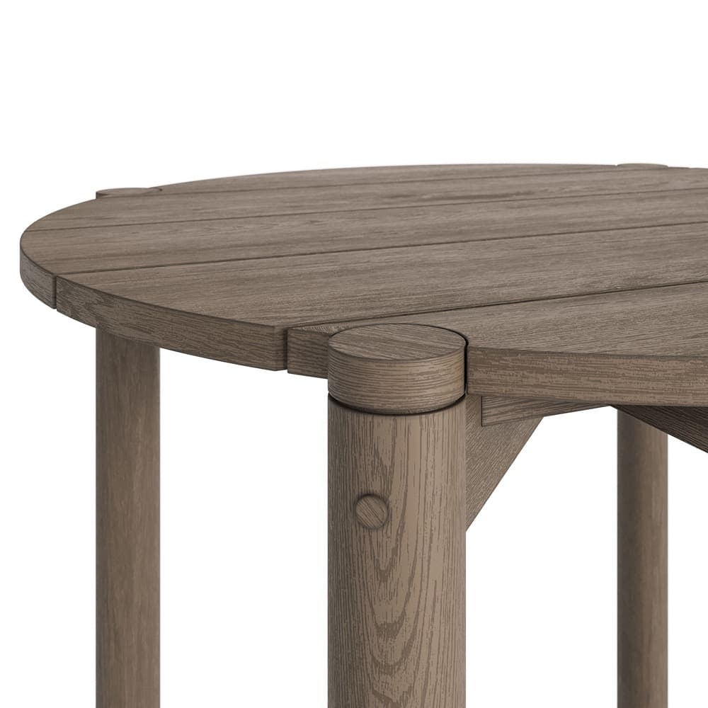 Eleni Round 35 Inch Outdoor Patio Teak Wood Round Bar Table by Modway - Image 6