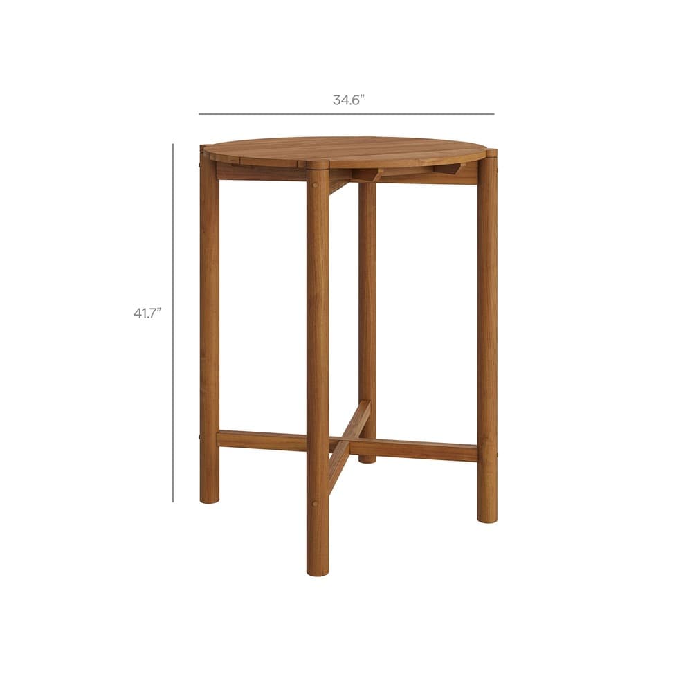 Eleni 3-Piece Outdoor Patio Teak Wood Bar Set by Modway - Image 3