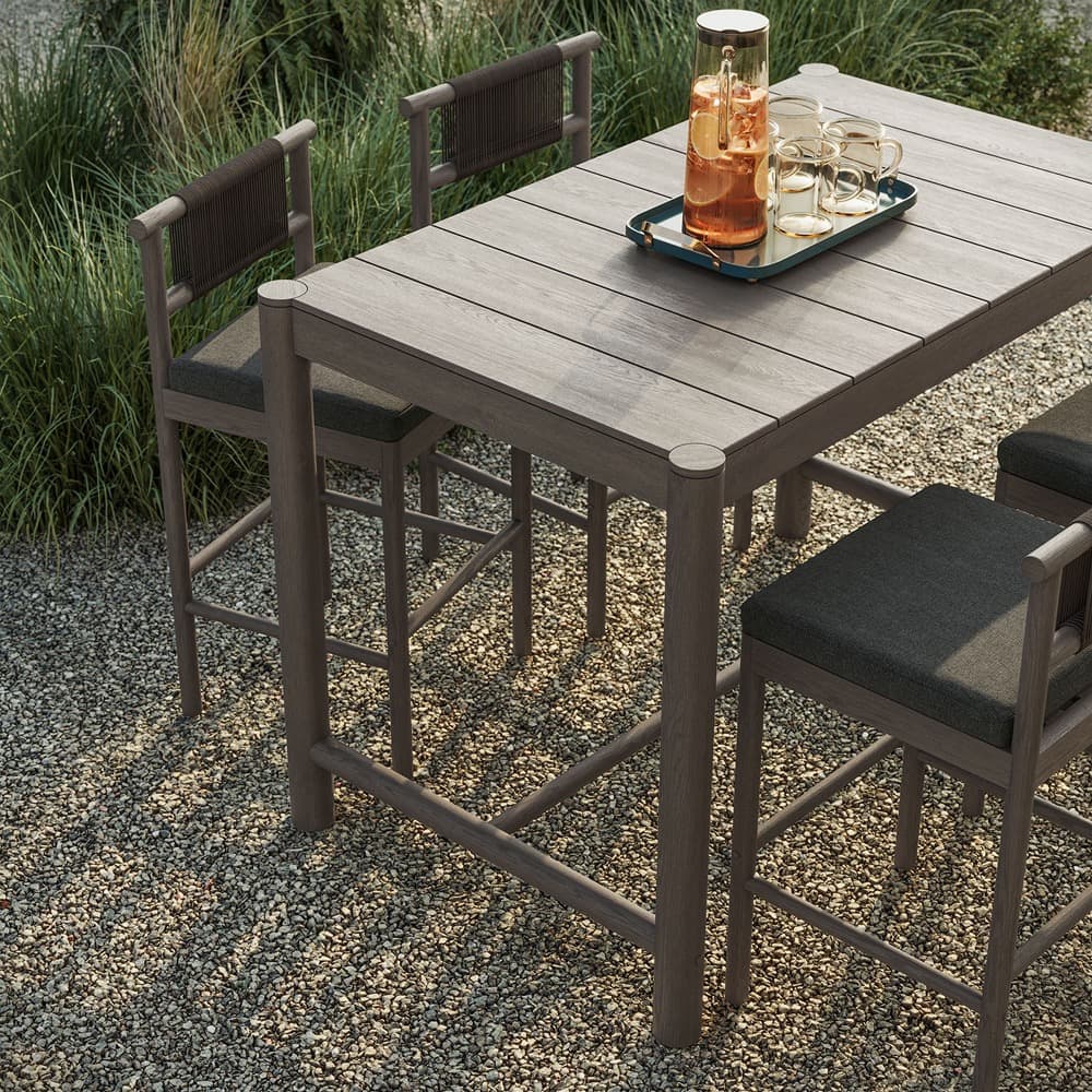 Eleni 5-Piece Outdoor Patio Teak Wood Bar Set by Modway - Image 7