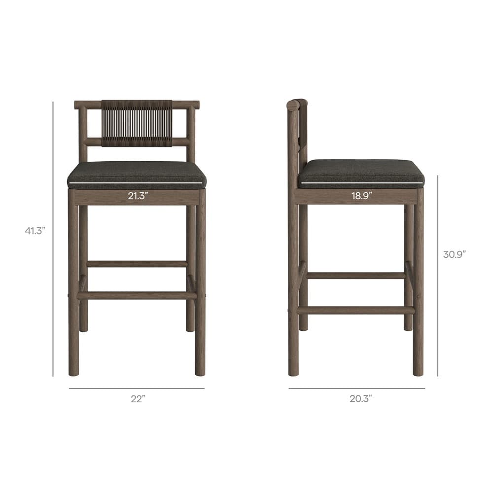 Eleni 5-Piece Outdoor Patio Teak Wood Bar Set by Modway - Image 4