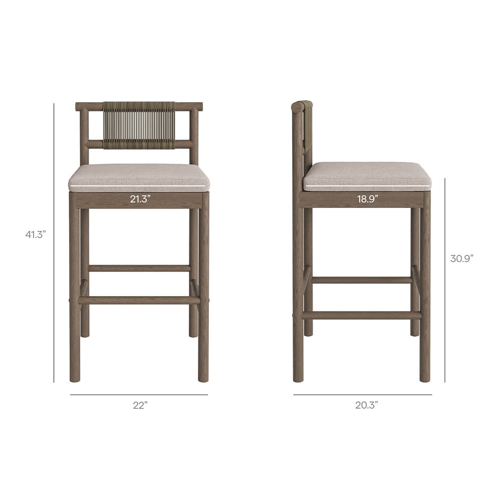 Eleni 5-Piece Outdoor Patio Teak Wood Bar Set by Modway - Image 4