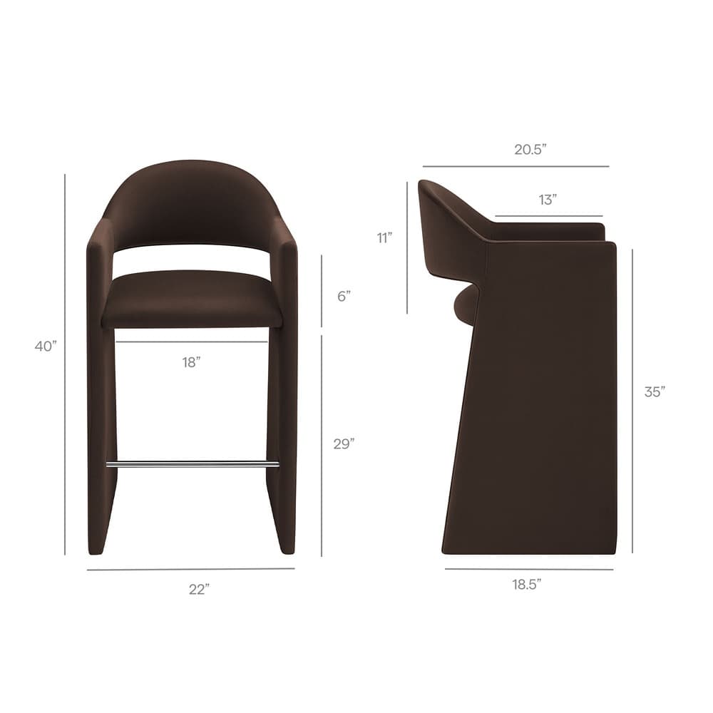 Talia 41 Inch Performance Velvet Bar Stool by Modway - Image 3