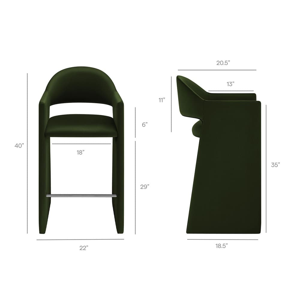 Talia 41 Inch Performance Velvet Bar Stool by Modway - Image 3