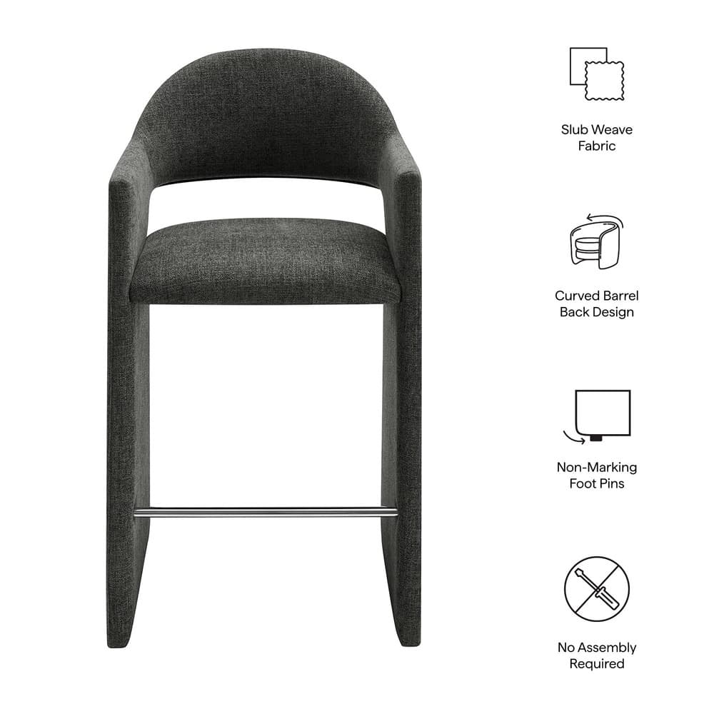 Talia 41 Inch Upholstered Fabric Bar Stool by Modway - Image 2