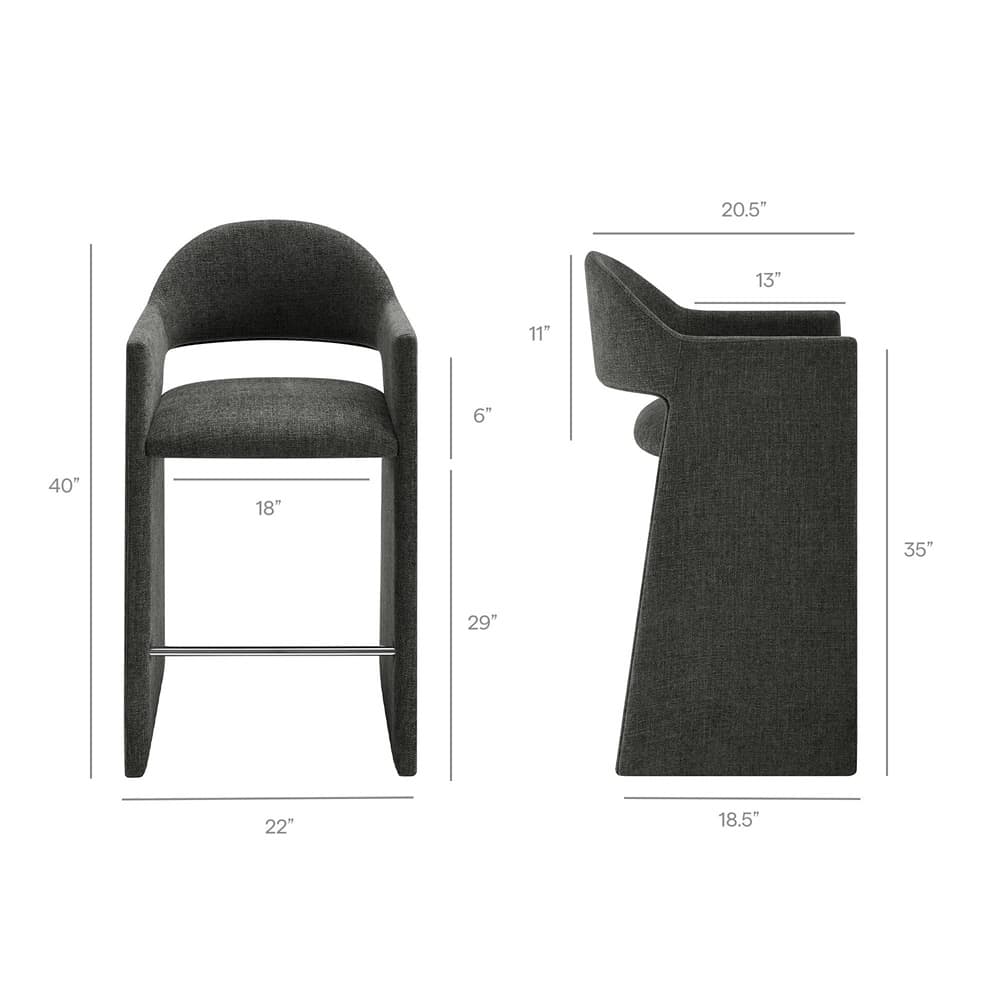 Talia 41 Inch Upholstered Fabric Bar Stool by Modway - Image 3